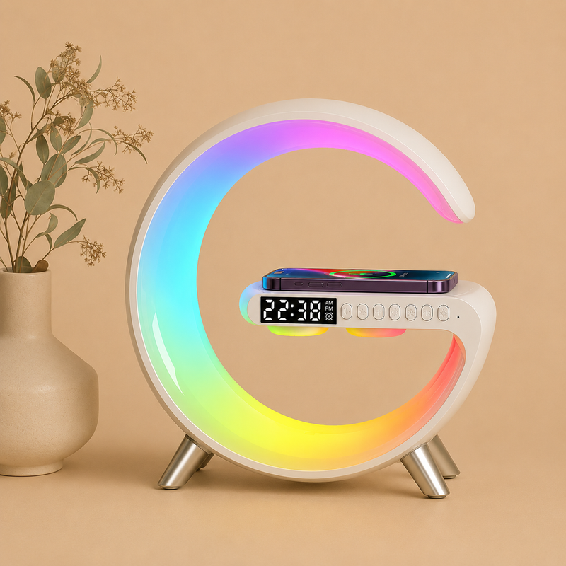 3-in-1 Bluetooth Alarm Clock | Bedside Speaker with Wireless Charging, Dimmable LED
