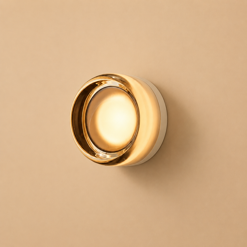 Dimple Aura Glass Wall Light | Modern Round Wall Lamp for Bedroom & Living Room