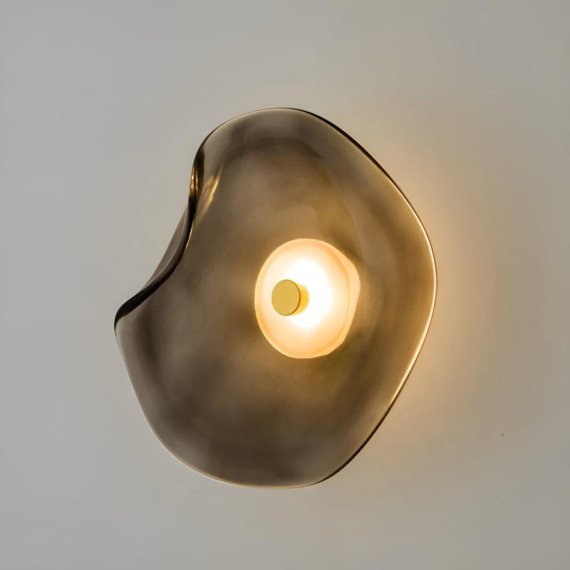 LED glass wall light front view, modern wall lamp with elegant glass design
