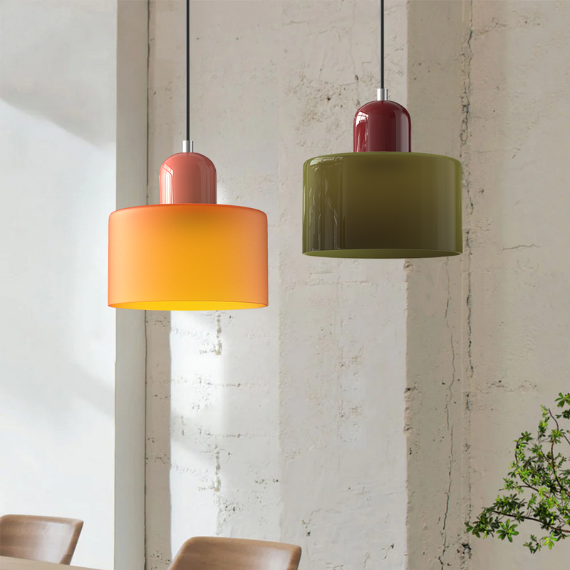 Bauhaus Glass Pendant Light front view showcasing geometric minimalist design glass pendant ceiling light