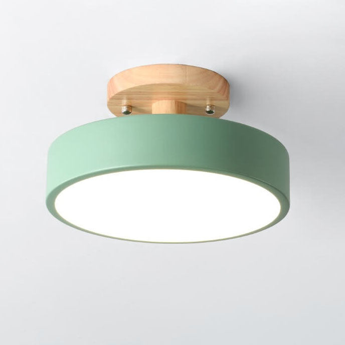 Nordic Round Wood Ceiling Light packaging and included components display scandinavian pendant light