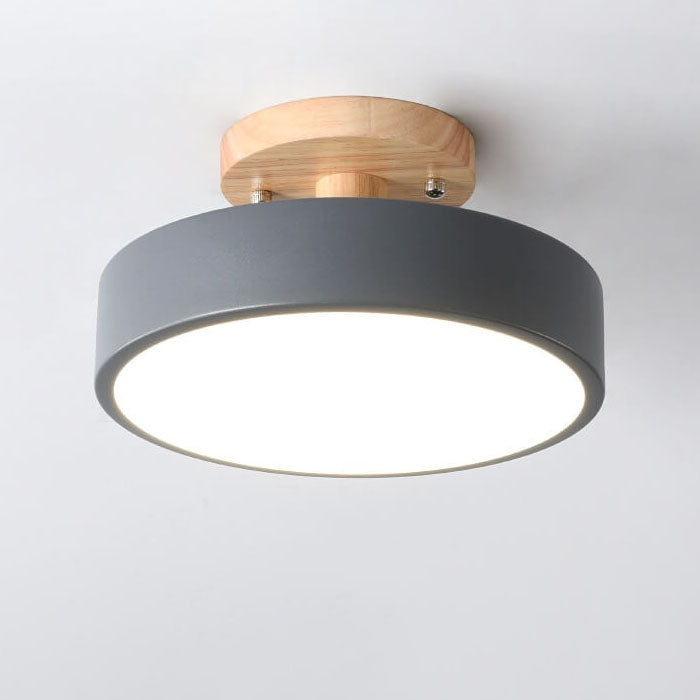 Nordic Round Wood Ceiling Light | Scandinavian LED Minimalist Design close-up scandinavian pendant light