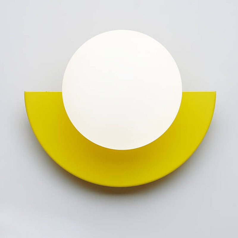 Aurora half moon wall light, coloured glass decorative LED wall lamp, detail view