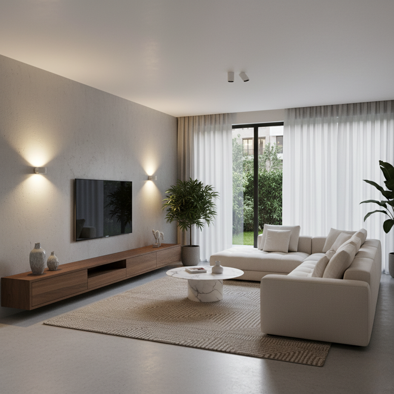AuraBeam Double Sided Beam Table Lamp front view displaying both illuminated sides and modern rectangular silhouette double sided beam table lamp