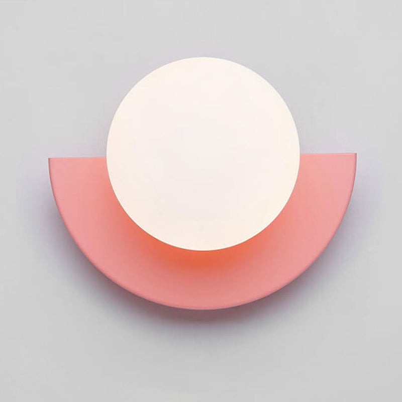 Aurora half moon wall light, coloured glass decorative LED wall lamp, bedroom wall light
