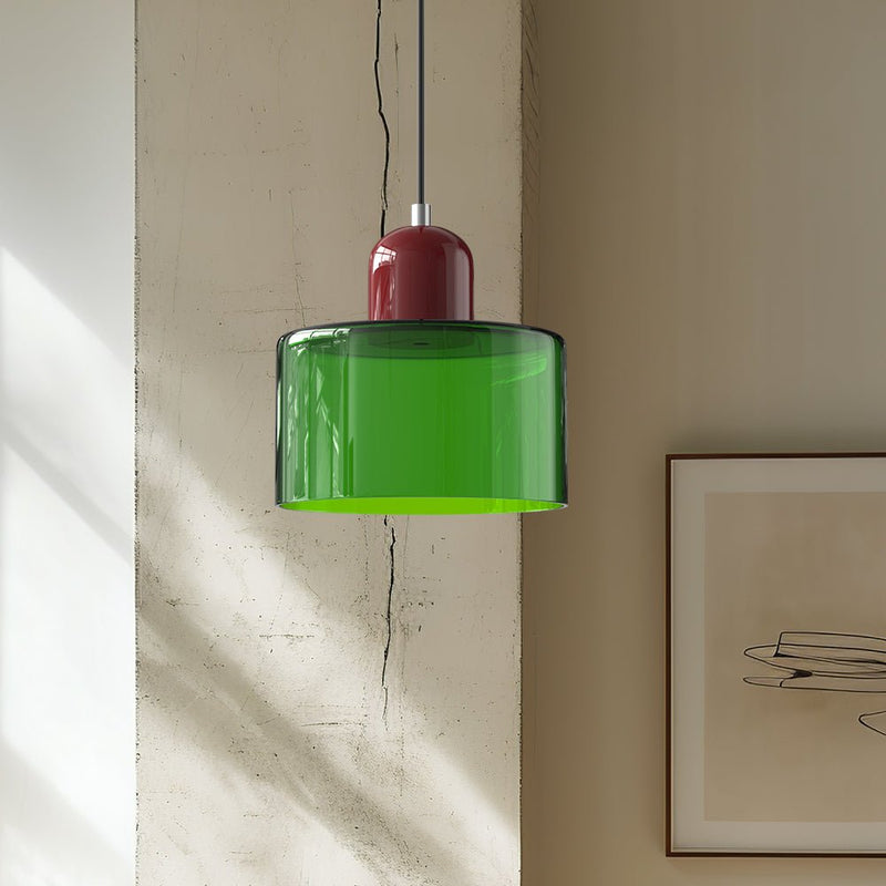 Bauhaus Glass Pendant Light | Geometric Minimalist Art Deco Style Ceiling Fitting close-up glass pendant ceiling light
