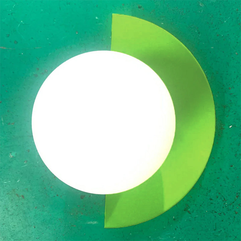Aurora half moon wall light, coloured glass decorative LED wall lamp, living room styling