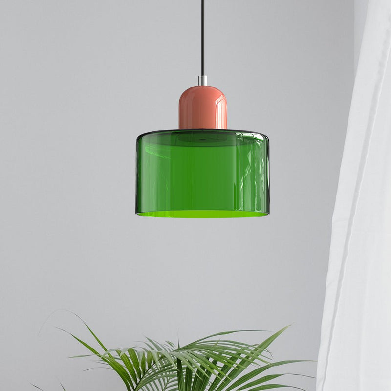 Bauhaus Glass Pendant Light | Geometric Minimalist Art Deco Style Ceiling Fitting dimensions and details glass pendant ceiling light