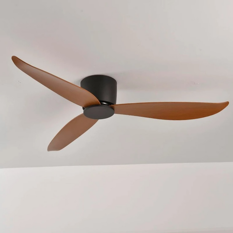 BreezeFlow Ceiling Fan with Light side profile view displaying sleek motor housing and blade design modern ceiling fan LED light