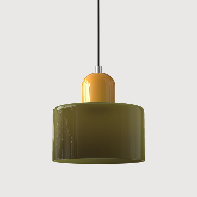 Bauhaus Glass Pendant Light | Geometric Minimalist Art Deco Style Ceiling Fitting in a room setting glass pendant ceiling light