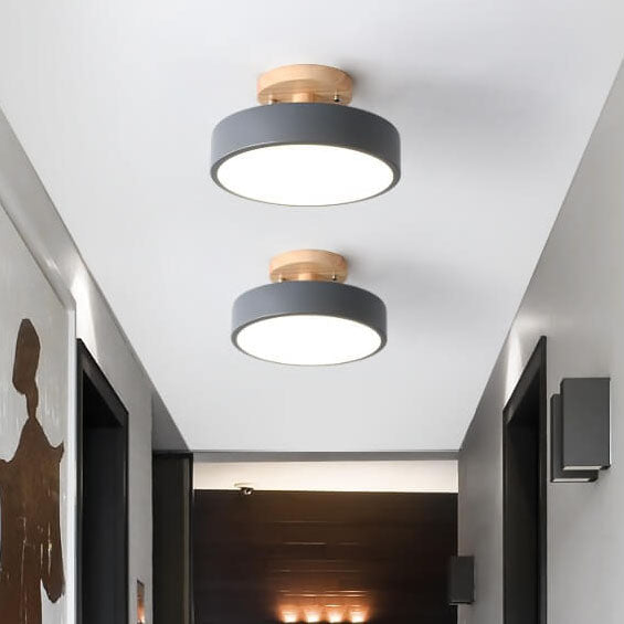 Nordic Round Wood Ceiling Light | Scandinavian LED Minimalist Design dimensions and details scandinavian pendant light