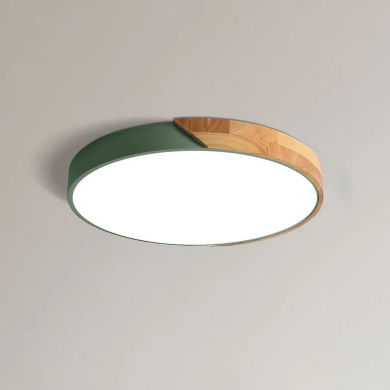 Delos wooden ceiling light, Scandinavian warm white LED ceiling lamp, natural wood finish