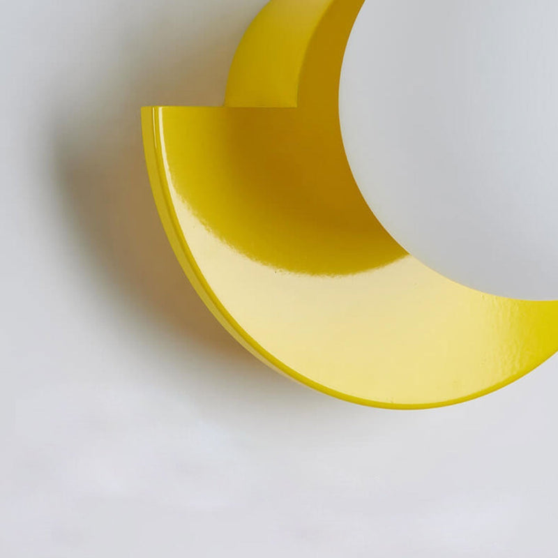 Aurora half moon wall light full view, elegant coloured design wall lamp