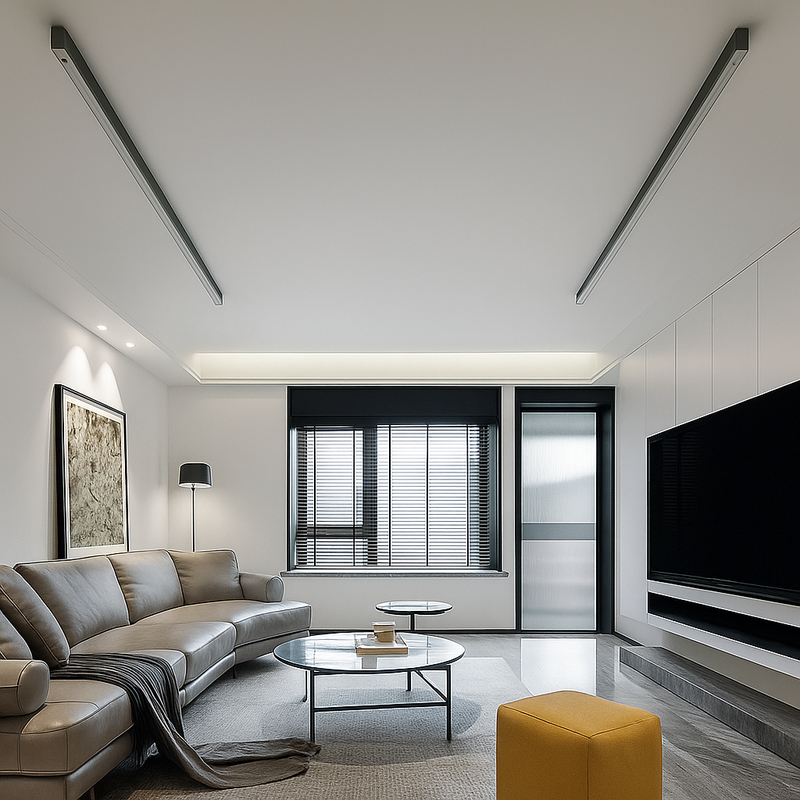 ScandiGlow Ceiling Light switched off displaying clean nordic wood and white finish nordic ceiling lamp