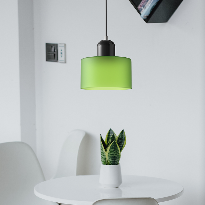 Bauhaus Glass Pendant Light styled in contemporary living space minimalist pendant lamp