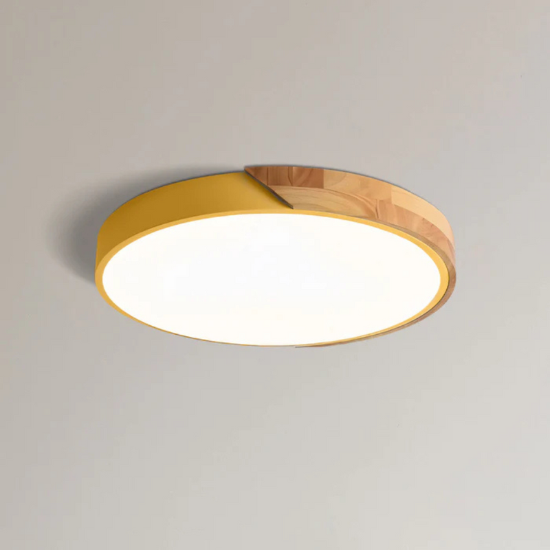 Delos wooden ceiling light, Scandinavian warm white LED ceiling lamp, cosy ambience