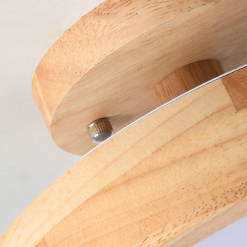 Nordic Round Wood Ceiling Light styled above a dining table in a contemporary Scandinavian interior scandinavian pendant light