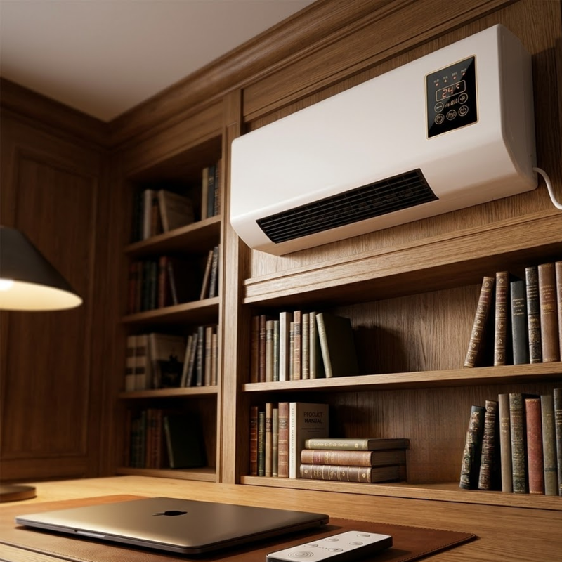 Aerotherm Fan Heater side profile highlighting compact ventilator and heater combo construction