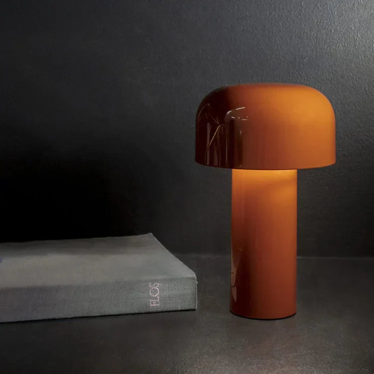 Agari mushroom table lamp showing different brightness levels, dimmable LED lamp