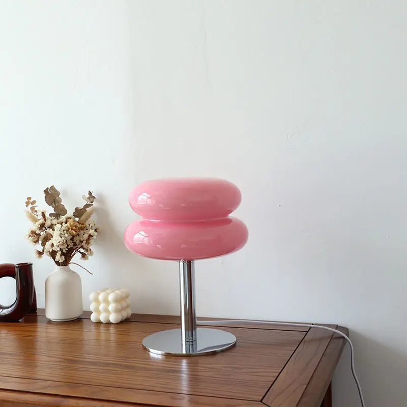 Verona Bauhaus Table Lamp styled in modern bedroom setting displaying soft layered lighting contemporary table lamp uk