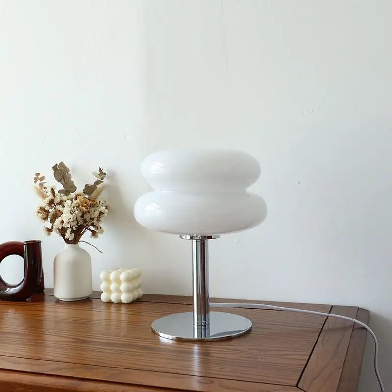 Verona Bauhaus Table Lamp touch dimmer control feature highlighted on base designer bedside table lamp