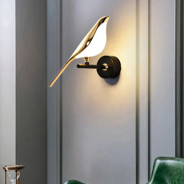 Vogel bird wall light in a living room setting with decorative bird design