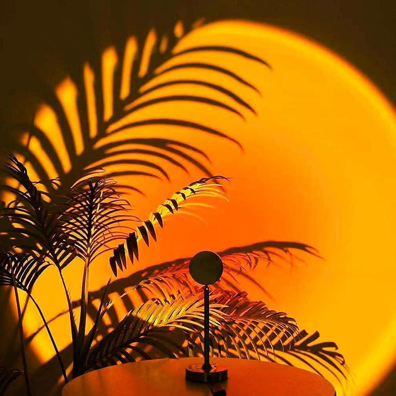 Sunshine Relaxation Table Lamp placed on a desk creating a soft warm glow for relaxation warm glow mood lamp