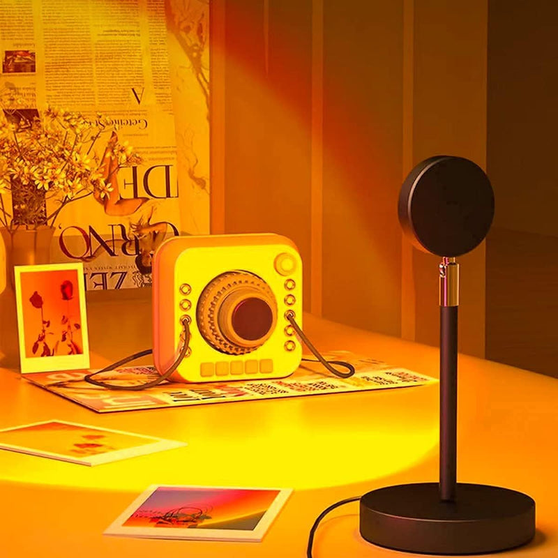 Sunshine Relaxation Table Lamp 360-degree adjustable neck positioned at an angle warm glow mood lamp