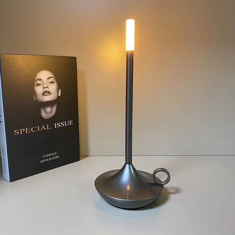 Scandinavian Kandelaar cordless table lamp, rechargeable dimmable LED, minimalist design