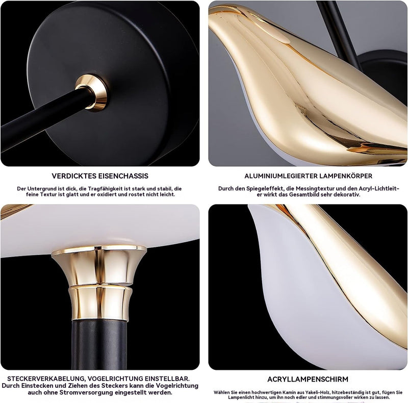 Vogel bird wall light, artistic LED decorative wall lamp, warm glow