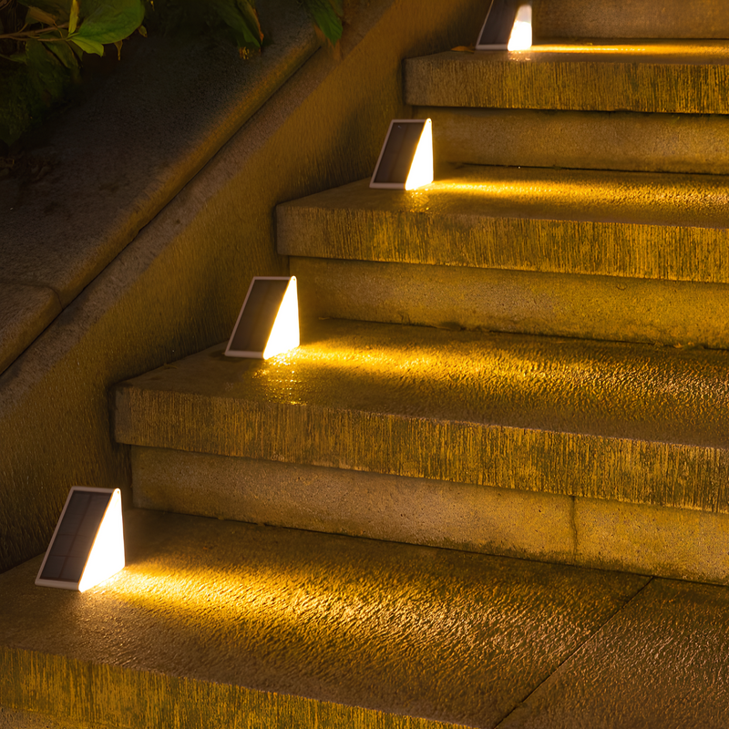 EcoGlow Outdoor Solar Path Lights close-up detail showing IP67 waterproof housing and LED lens solar ground lights outdoor