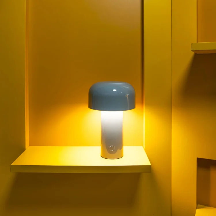 Agari mushroom table lamp USB-C charging detail, rechargeable table lamp