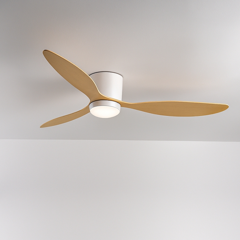 BreezeFlow Ceiling Fan with Light complete room lifestyle shot showing fan in operation with warm ambient lighting ceiling fan with built in light