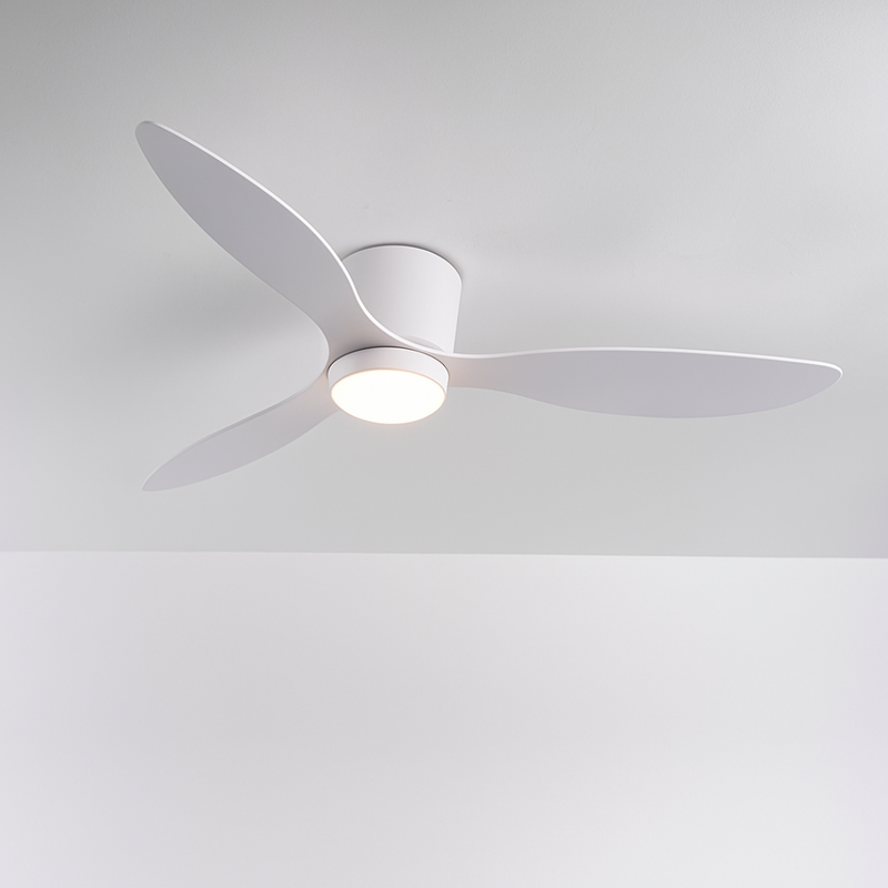 BreezeFlow Ceiling Fan with Light angled overhead shot highlighting brushed finish and blade span ceiling fan with light and remote control