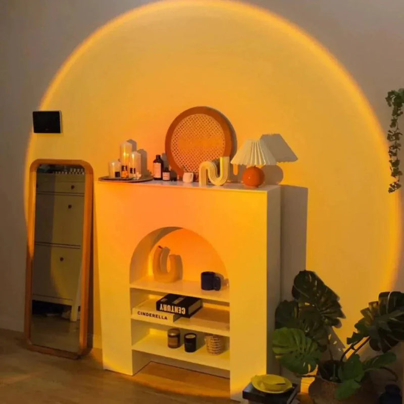 Sunshine Relaxation Table Lamp front view showing sun-shaped design and USB connection warm glow mood lamp