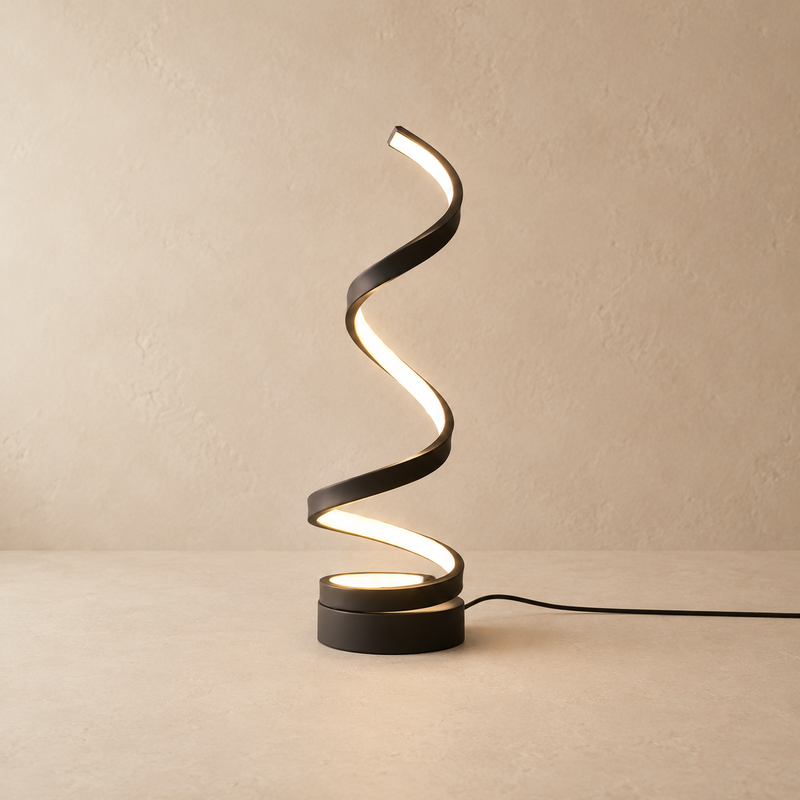 Spiral Table Lamp | Modern Designer Spiral Light Warm Glow Metal