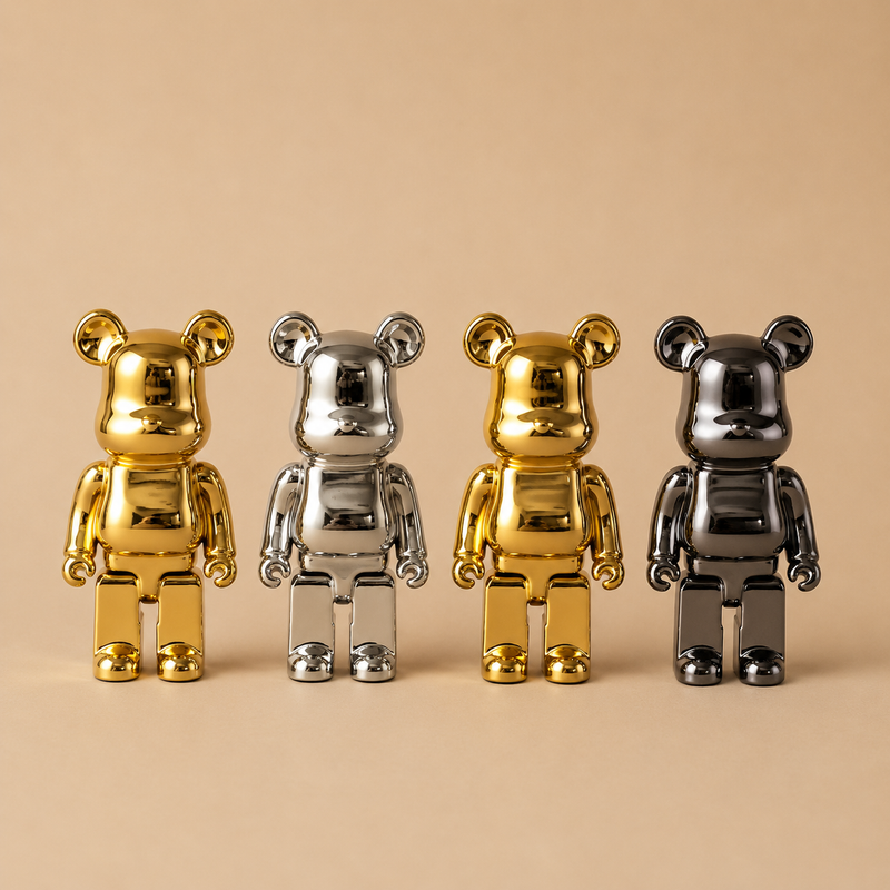 Abstract Bear Sculpture | Handcrafted Resin Ornament 28cm Modern Art Figurine