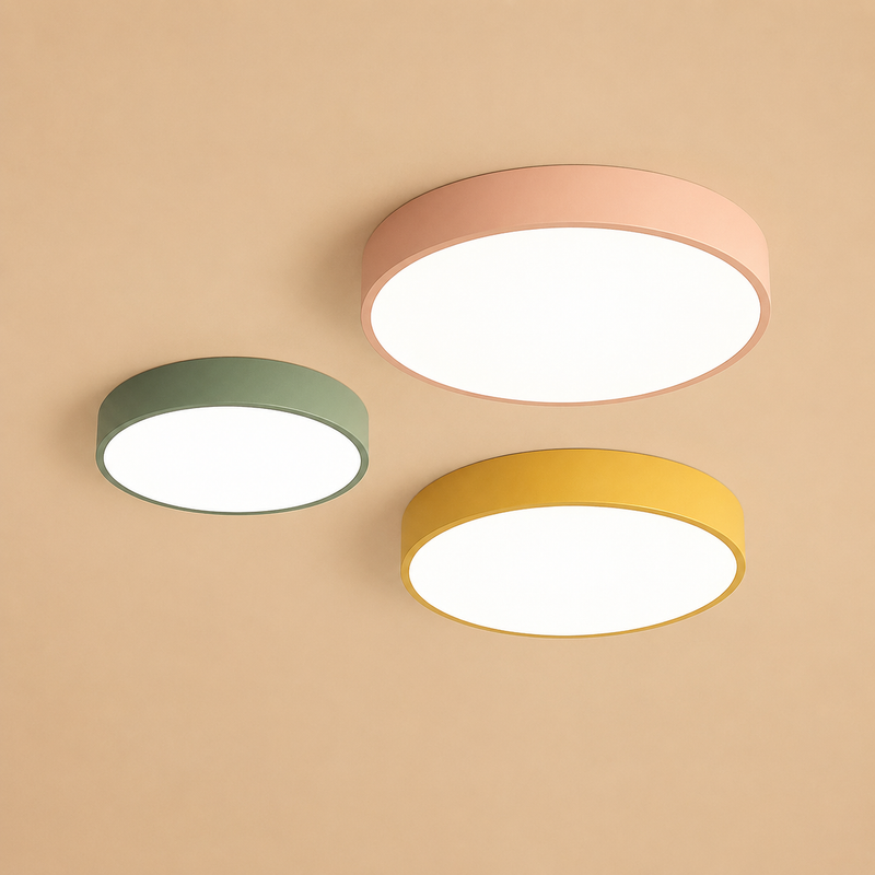 Delos Wooden LED Ceiling Light | Scandinavian Warm White, Dimmable