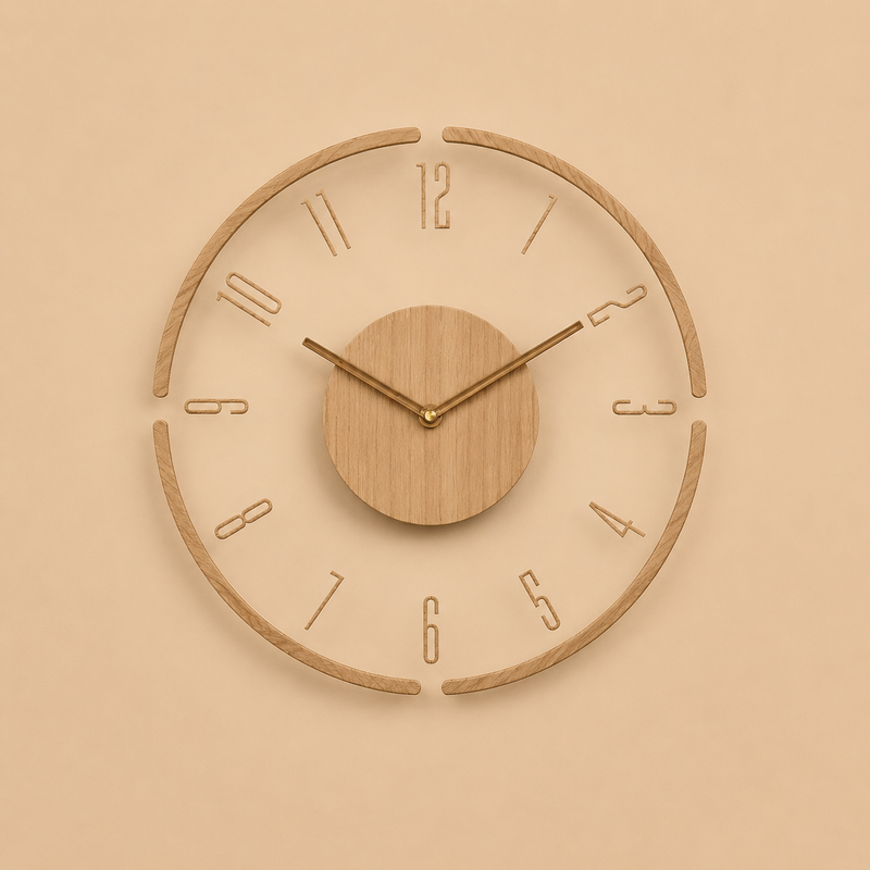 Nock Silent Wall Clock | Non-Ticking Wooden & Acrylic Modern Clock