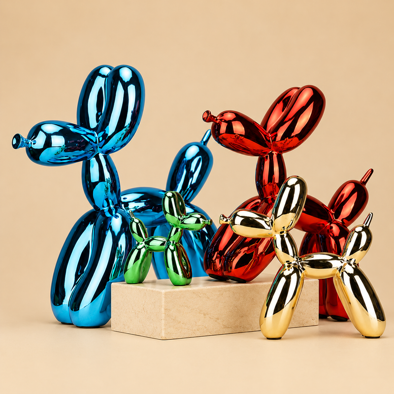 Balloon Dog Sculpture | Modern Resin Pop Art Home Decor