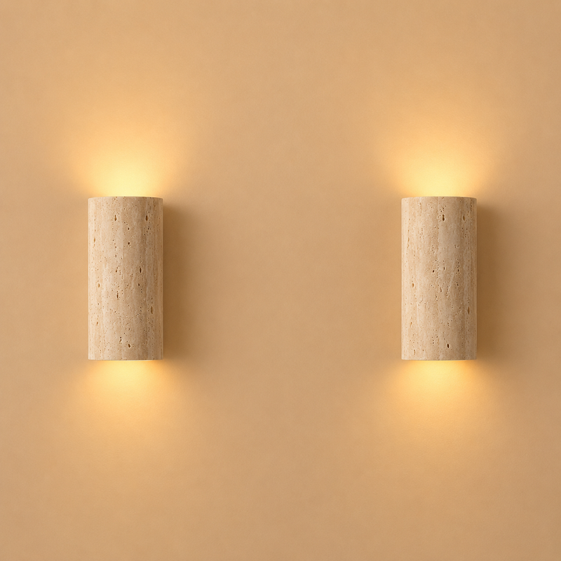 Natural Stone Wall Light | Warm White LED Integrated Sconce with Metal Frame