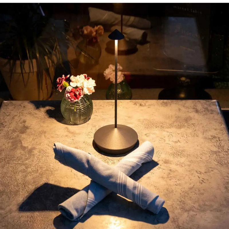ClarityGlow Table Lamp close-up of touch dimmer control and brushed finish modern bedside lamp