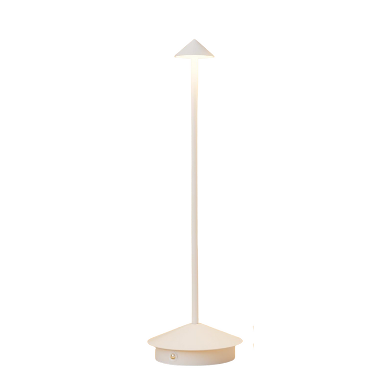 ClarityGlow Table Lamp in white finish against a bright interior background rechargeable table lamp