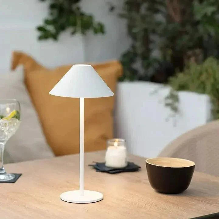 Cordless touch table lamp side detail of the minimalist outdoor table lamp