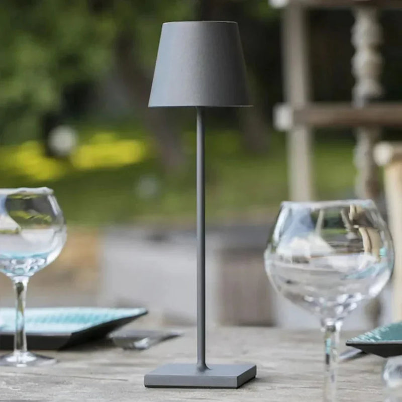 AuraLite Dimmable Table Lamp highlighting its sleek silhouette and tactile touch-control base, modern atmosphere table lamp
