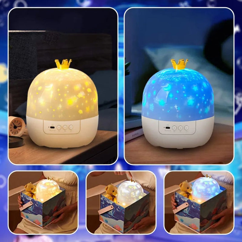 Kids star projector night light 2-in-1 compact device with soft night light for calm sleep