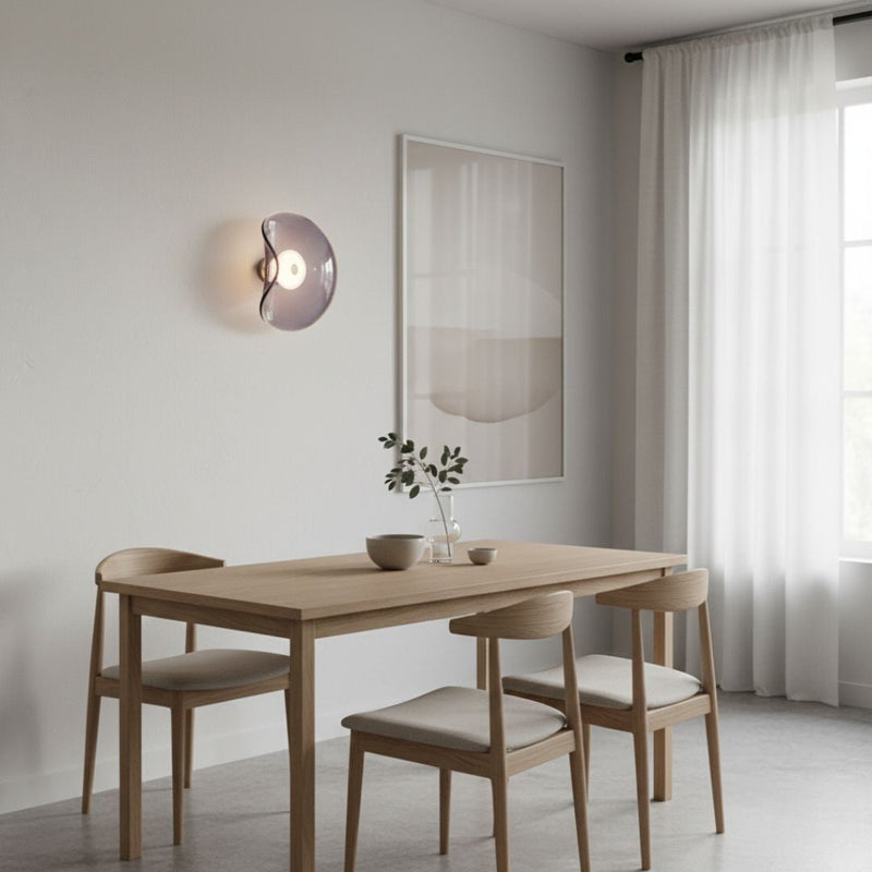 LED glass wall light, modern minimalist Scandinavian wall lamp, warm glow