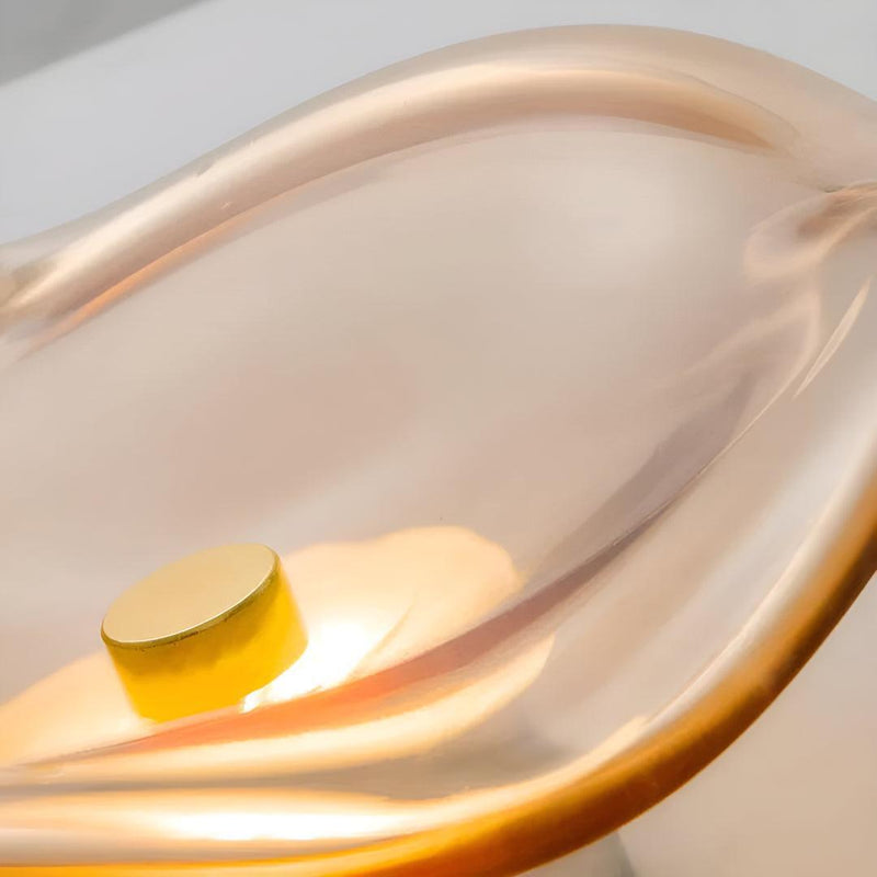 LED glass wall light detail of the glass shade, elegant LED wall lighting