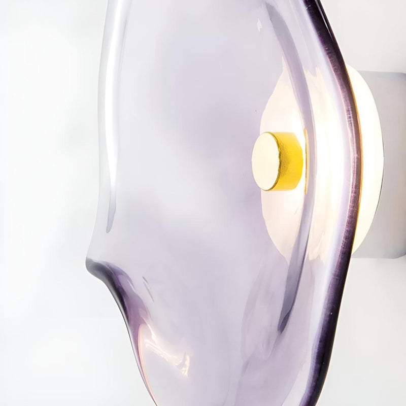 LED glass wall light close-up of the glass structure, decorative glass wall light