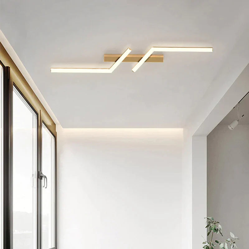 Linear LED Ceiling Light illuminated in warm white tone highlighting colour temperature settings dimmable led ceiling light